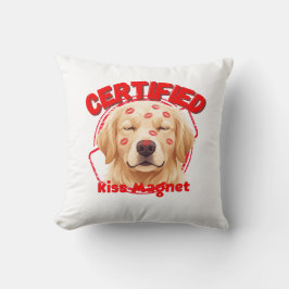 Zertifizierter Kussmagnet - Lustiger Golden Retrie Kissen