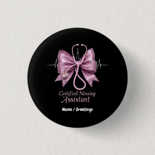 Zertifizierter Pflegeassistent CNA Coquette Bow Button