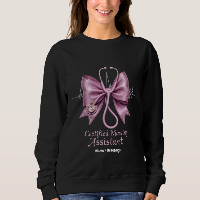 Zertifizierter Pflegeassistent CNA Coquette Bow Sweatshirt (Vorderseite)