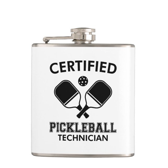 Zertifizierter Pickleball-Techniker Flachmann (Vorderseite)