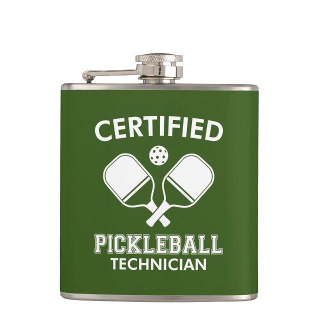 Zertifizierter Pickleball-Techniker Flachmann (Vorderseite)