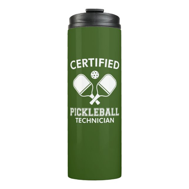 Zertifizierter Pickleball-Techniker Thermosbecher (Vorderseite)