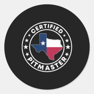Zertifizierter Pitmaster Texanisches Bbq-Grillen T Runder Aufkleber