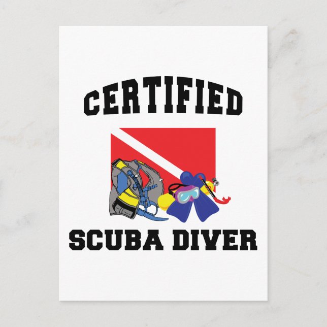 Zertifizierter SCUBA Diver Postkarte (Vorderseite)