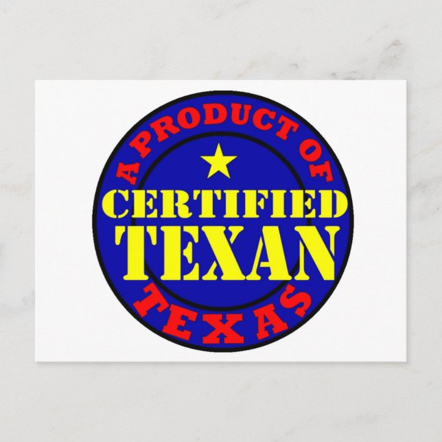 ZERTIFIZIERTER TEXAN POSTKARTE (Vorderseite)