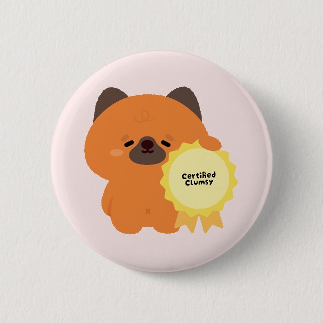 Zertifizierter ungeschickter deutscher Schäferhund Button (Vorderseite)