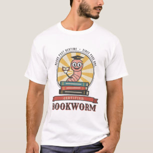 Zertifiziertes Bücherwurm-Vintage-Cartoon-Buchlieb T-Shirt