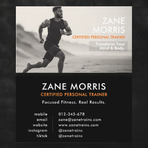 Zertifiziertes Foto eines Personal Trainers Visitenkarte