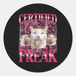 Zertifiziertes Freak Eat Cement Verfluchte Katze F Runder Aufkleber