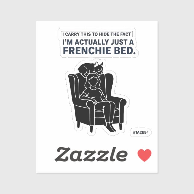 Zertifiziertes Frenchie-Bett Lustiges Französische Aufkleber (Blatt)
