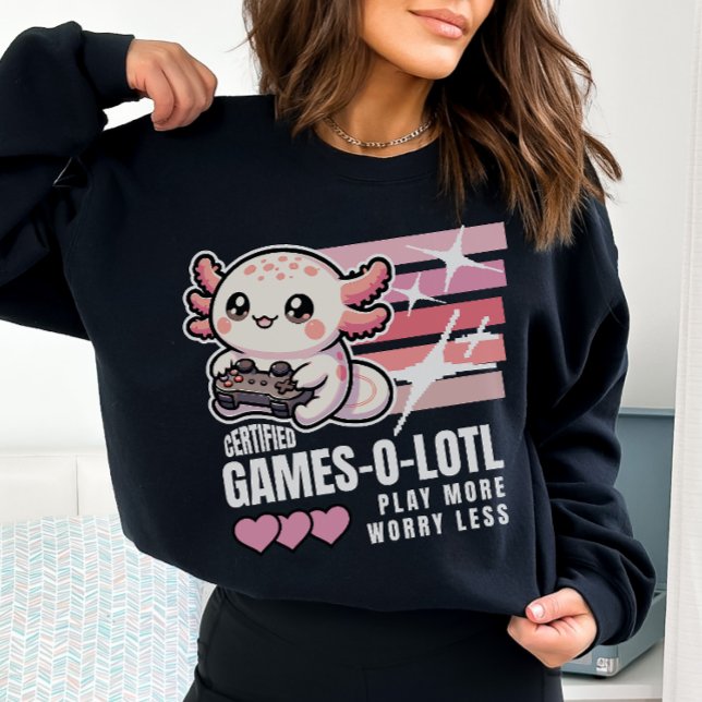 Zertifiziertes Games-o-Lotto Niedliches Axolotl Ga Sweatshirt (Von Creator hochgeladen)