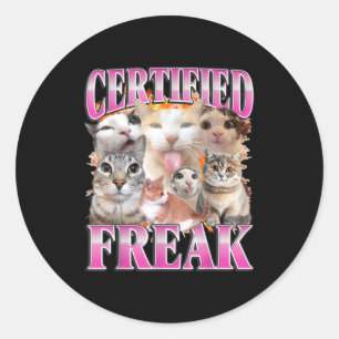 Zertifiziertes Katzen-Grafik-Bootleg lustiger Gen- Runder Aufkleber