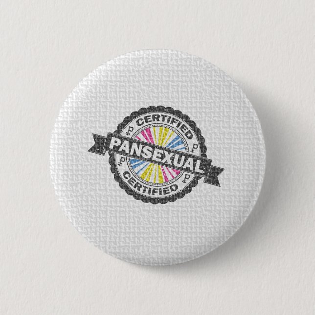 Zertifiziertes Pansexual Pride Siegel der Genehmig Button (Vorderseite)