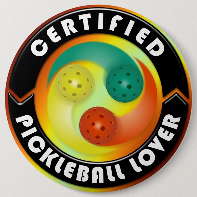 Zertifiziertes Pickleball Lover 1 Button (Vorderseite)
