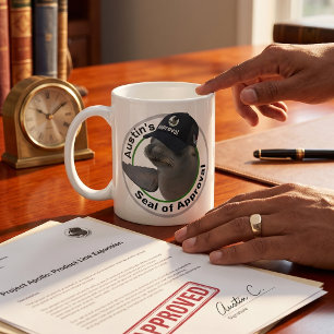 Zertifiziertes Siegel der Zustimmung Deadpan-Sie Kaffeetasse