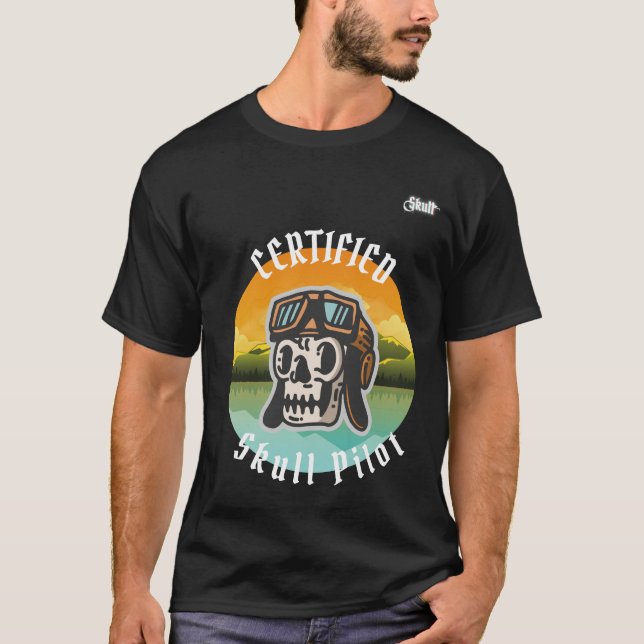 Zertifiziertes Skull-Shirt für Pilot - Perfekt für T-Shirt (Vorderseite)