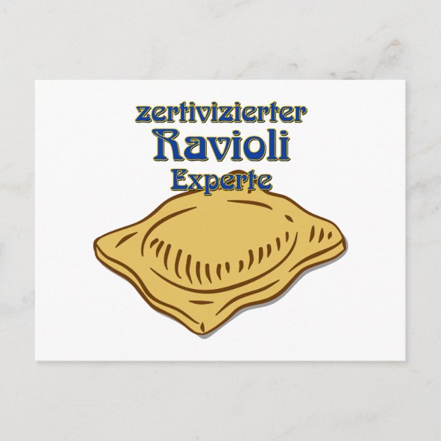 Zertivizierter Ravioli Experte Pasta Zitat  Postkarte (Vorderseite)