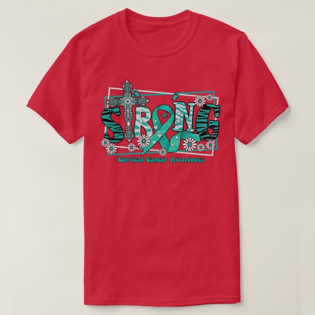 Zervielle Sensibilisierung Kreuz Band Strong hope  T-Shirt (Design vorne)