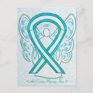 Zervikale Krebsbewusstsein Ribbon Angel Postkarte