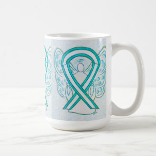Zervikale Krebsbewusstsein Ribbon Engel Art Tasse