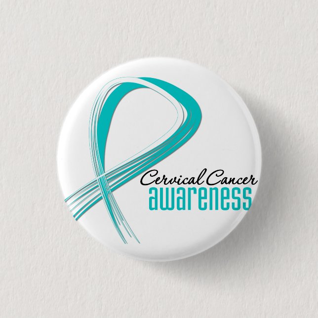 Zervikaler Krebs Bewusstsein Grunge Band Button (Vorderseite)