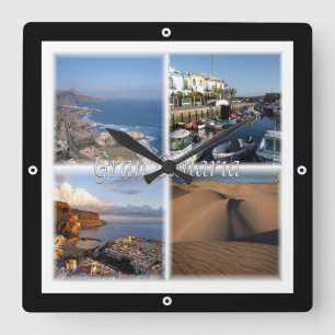 zES005 GRAN CANARIA, Kanarische Inseln, Spanien, Quadratische Wanduhr