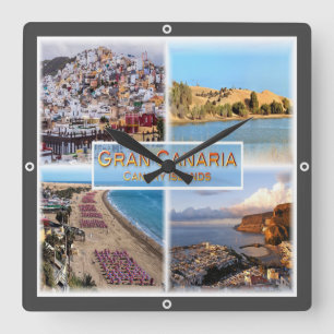 zES008 LAS PALMAS Gran Canaria, Quadratische Wanduhr