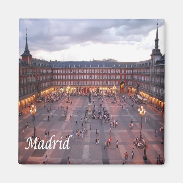 zES009 MADRID Plaza Mayor Spanien - Kühlschrankmag Magnet (Vorne)
