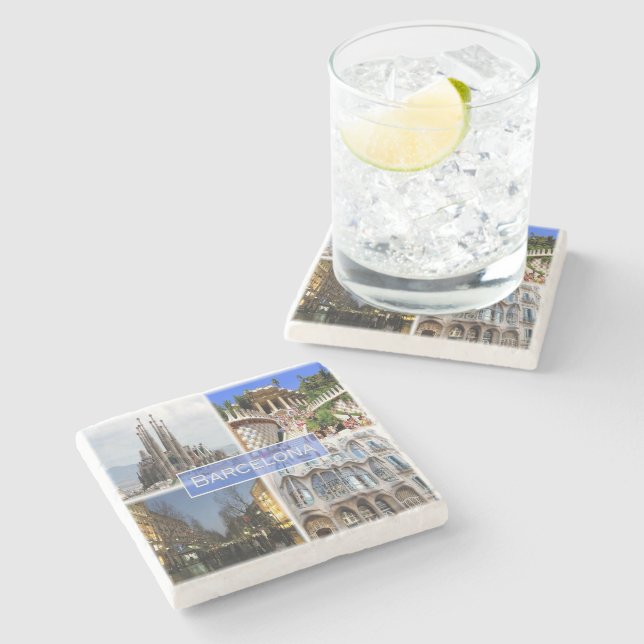 zES010 BARCELONA, Spanien, Steinuntersetzer (Seitenansicht)