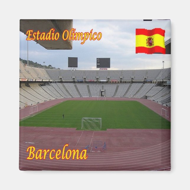 zES012 Barcelona Olympiastadion Spanien - Kühlschr Magnet (Vorne)