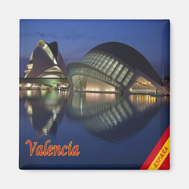 zES030 VALENCIA Panorama Spanien, Kühlschrank Magnet (Vorne)