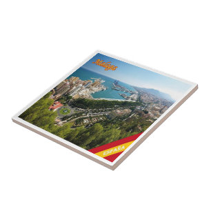 zES032 Panorama von MALAGA, Spanien, Europa, Fliese