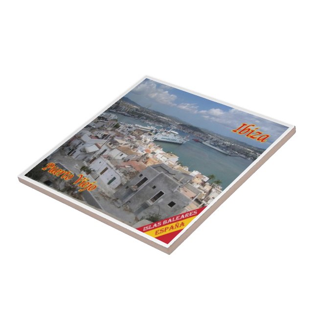 zES054 EIVISSA Altstädter Hafen, Spanien, Fliese (Seite)