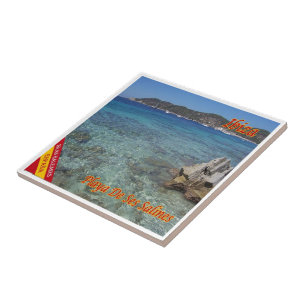zES056 EIVISSA Strand von Salz, Spanien Fliese