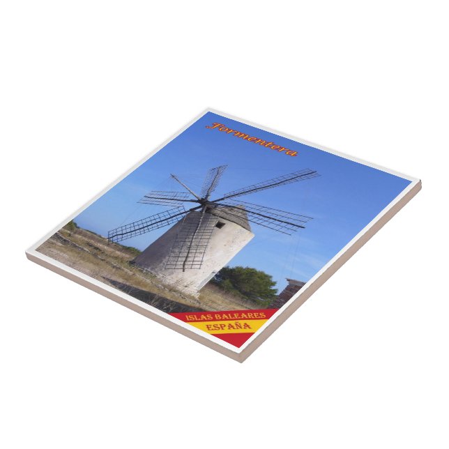 zES062 FORMENTERA WINDMIL, Balearen Spanien, Fliese (Seite)