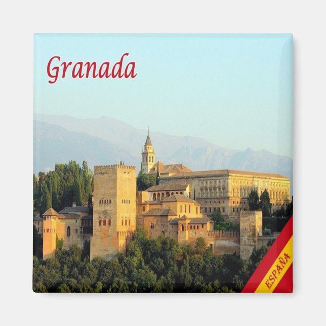 zES072 GRANADA panorama Spain, Fridge Magnet (Vorne)