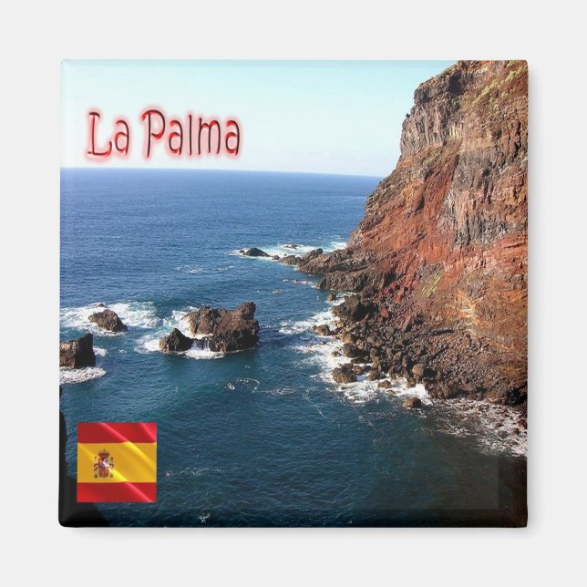 zES075 LA PALMA panorama, Spanien, Kühlschrank Magnet (Vorne)