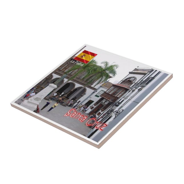 zES077 LA PALMA, SANTA CRUZ, Plaza de España, Fliese (Seite)