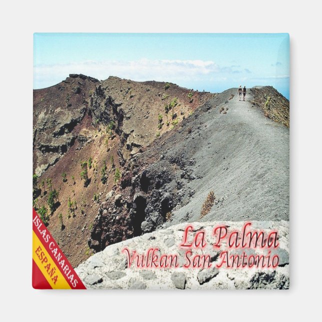 zES081 LA PALMA, VOLCAN SAN ANTONIO, Spanien, Kühl Magnet (Vorne)