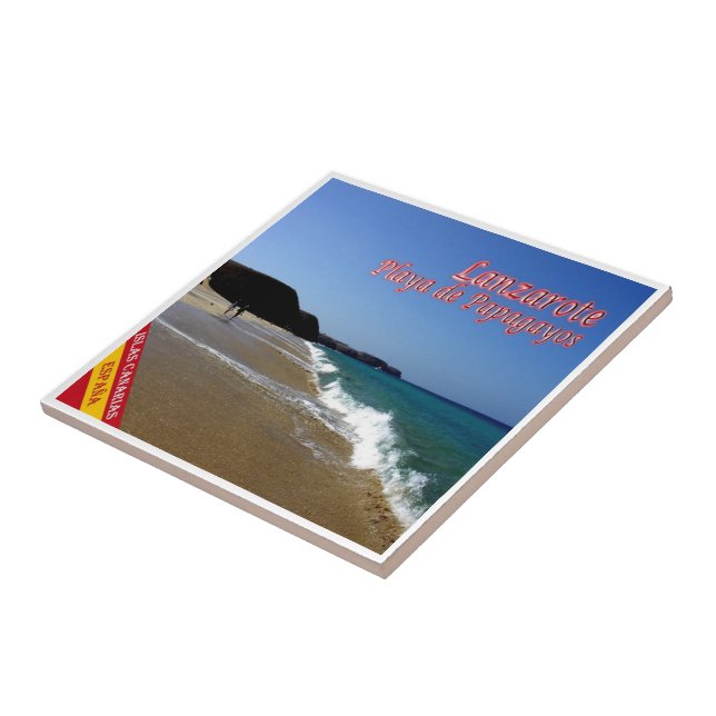 zES088 LANZAROTE, STRAND PAPAGAYOS, Spanien, Fliese (Seite)