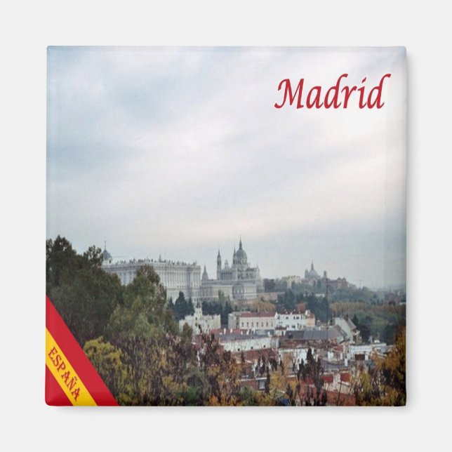 zES095 MADRID, Panorama, Spanien, Kühlschrank Magnet (Vorne)
