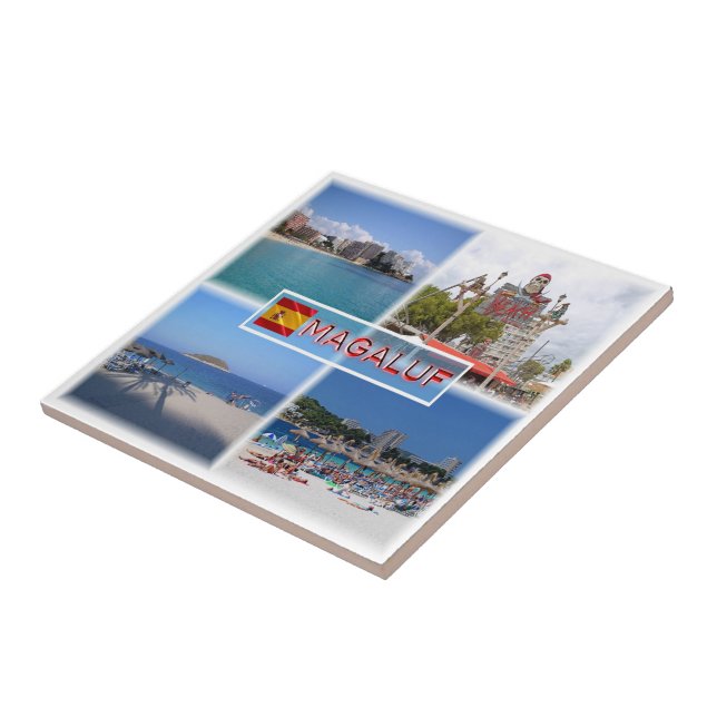 zES111 MALLORCA, Megaluf beach sea view, Fliese (Seite)