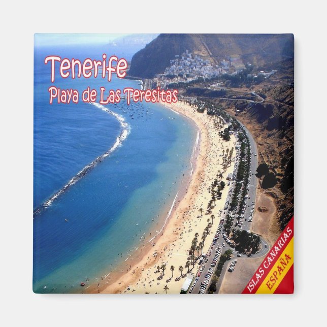 zES139 TENERIFE Teresitas Beach, Kanarische Inseln Magnet (Vorne)