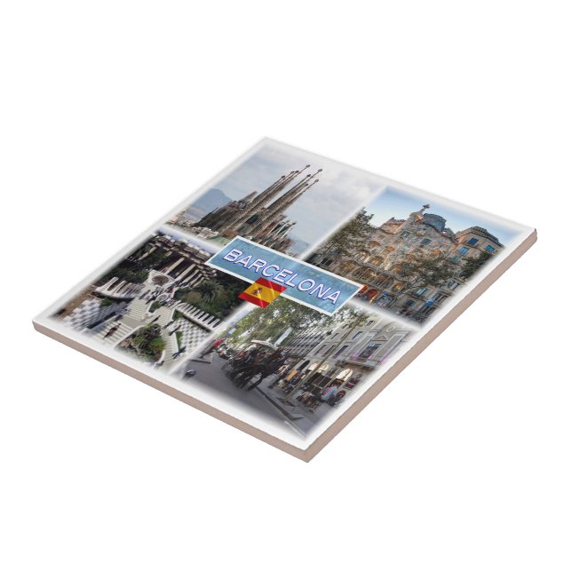 zES155 BARCELONA Sagrada Familia Casa Batllo, Fliese (Seite)