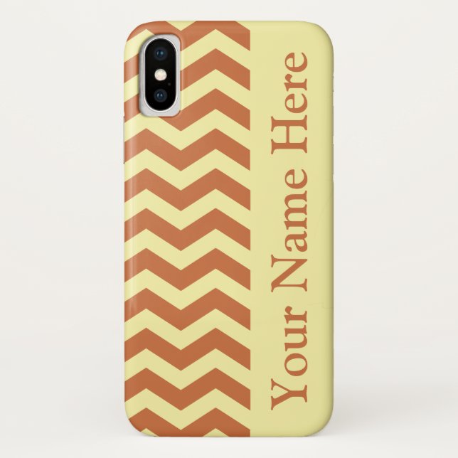 Zest-Creme-Neutral-Chevronen Case-Mate iPhone Hülle (Rückseite)