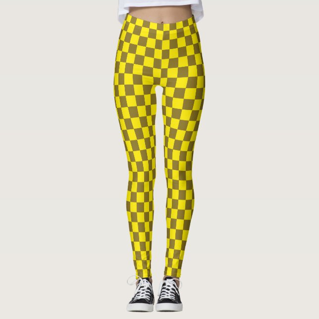 Zest- und Säure-Checkerboard Leggings (Vorderseite)