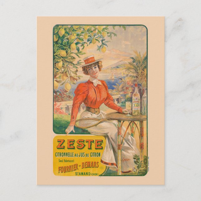 Zeste Citronnelle Vintage Poster 1904 Postkarte (Vorderseite)