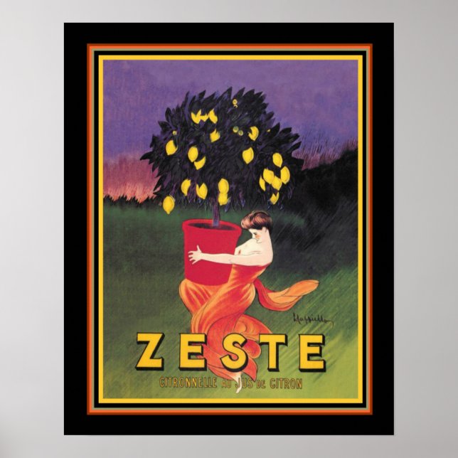 "Zeste" Vintage französische Limonade Ad-16x20 Poster (Vorne)