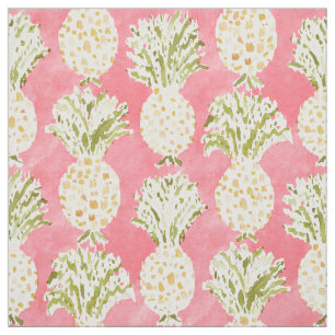 ZESTUAL Pfirsich-goldene Aquarell-Ananas Stoff