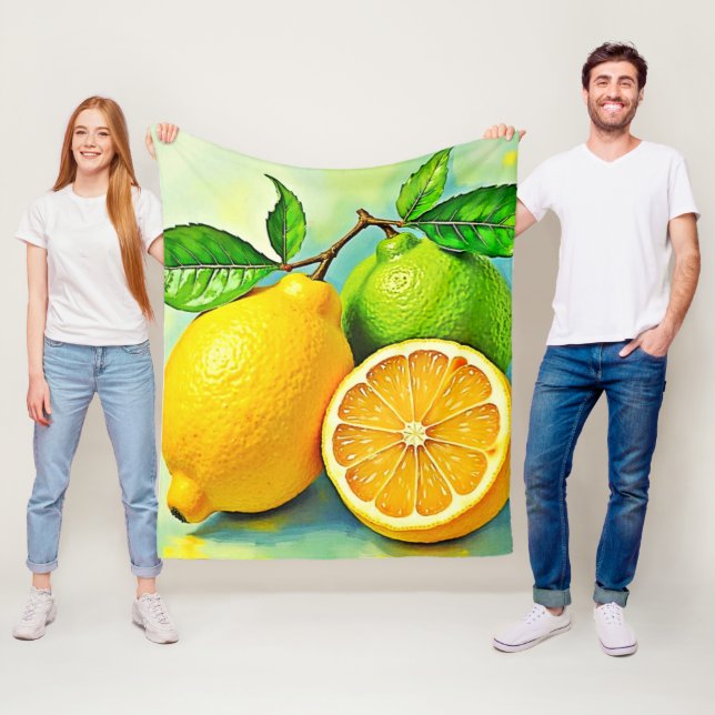 Zesty Citrus Burst of Sunshine Design Fleecedecke (Beispiel)